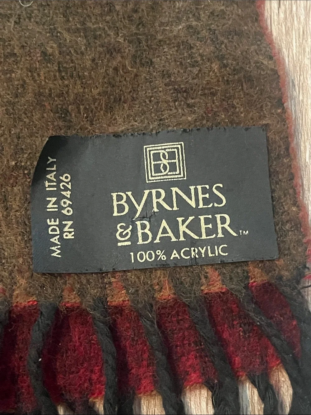 Byrnes & Baker two toned scarf